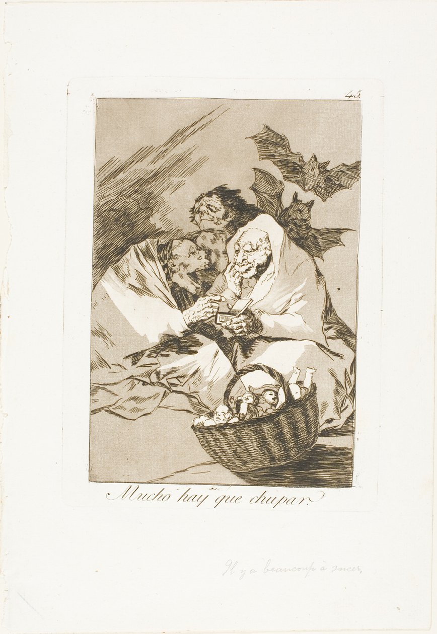 Há muito para sugar, placa 45 de Los Caprichos de Francisco Jose de Goya y Lucientes