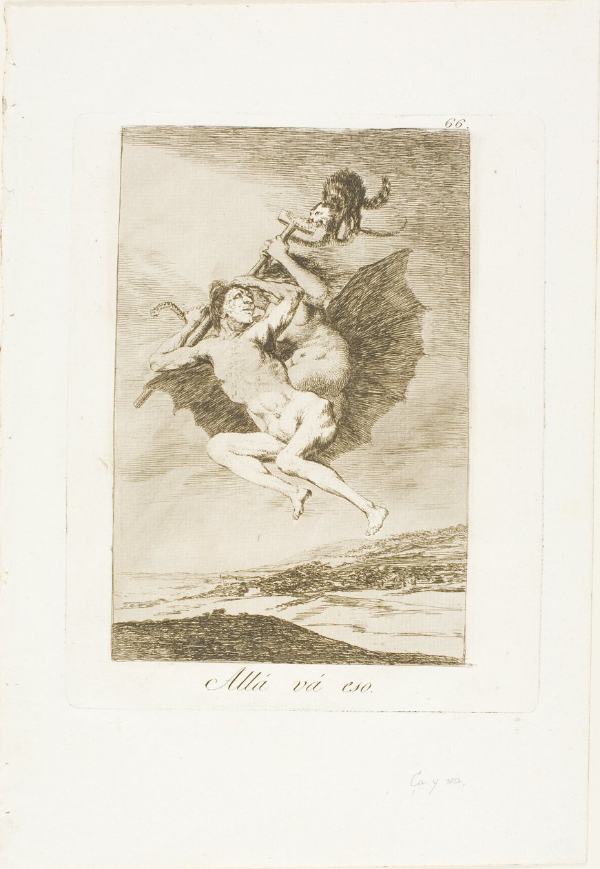 Lá vai, placa 66 de Los Caprichos de Francisco Jose de Goya y Lucientes