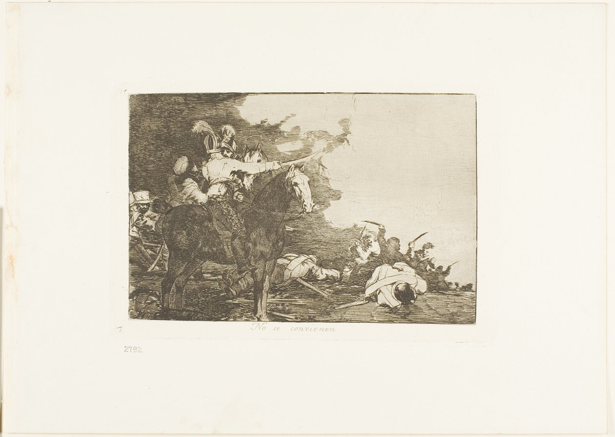 Eles não concordam, placa 17 de Os desastres da guerra de Francisco Jose de Goya y Lucientes