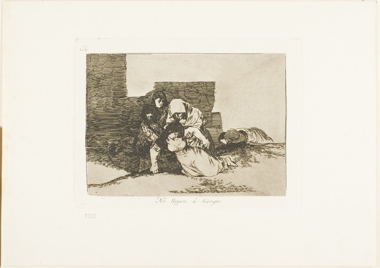 Eles não chegam a tempo, placa 52 de Os desastres da guerra de Francisco Jose de Goya y Lucientes