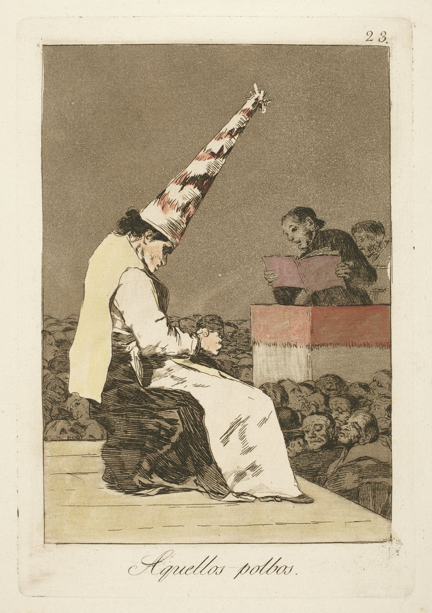 Essas partículas de poeira, ilustração 23 de "Los Caprichos" de Francisco de Goya
