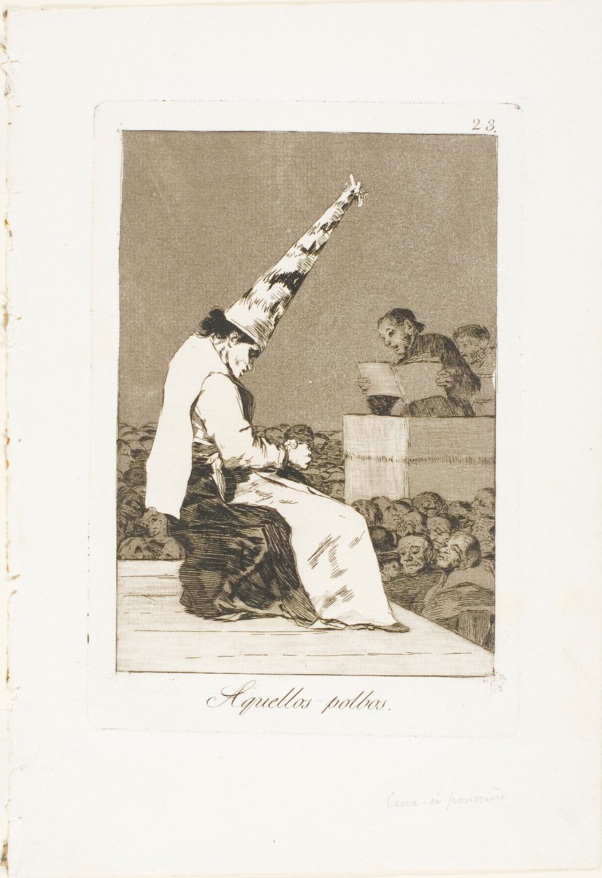 Essas partículas de poeira, placa 23 de Los Caprichos de Francisco Jose de Goya y Lucientes