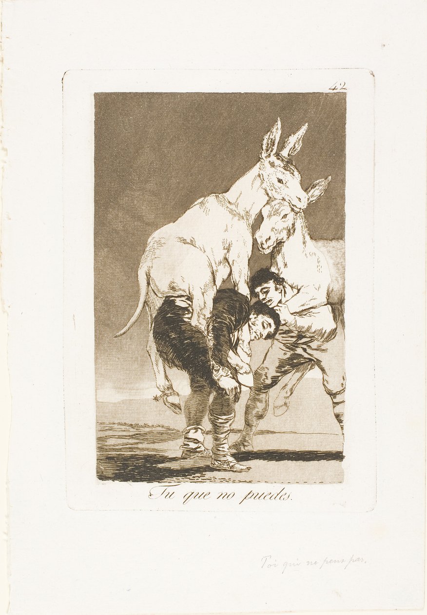 Tu que não podes, prato 42 de Los Caprichos de Francisco Jose de Goya y Lucientes