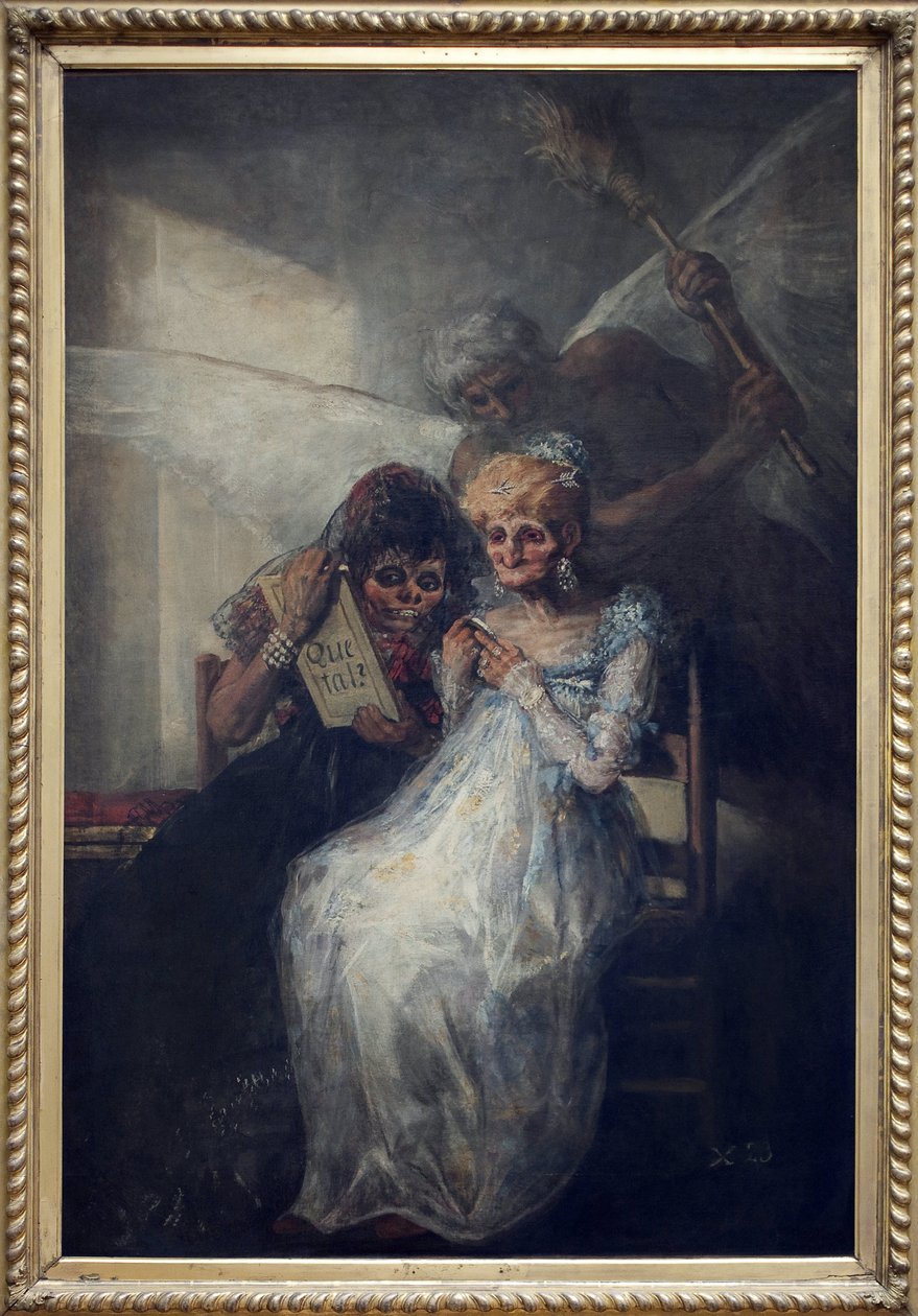 Tempo, disse Les Vieilles. Pintura de Francisco de Goya y Lucientes (1746-1828), óleo sobre tela, cerca de 1808-1812, arte espanhola do início do século XIX. Musee des Beaux Arts de Lille. de Francisco de Goya