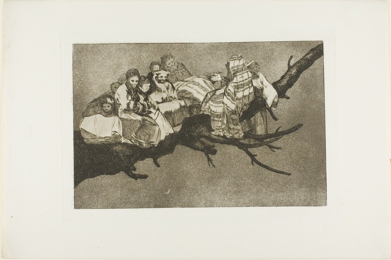 Ir entre os ramos, ou seja, falar com o chapéu, prato três de Los Proverbios de Francisco Jose de Goya y Lucientes