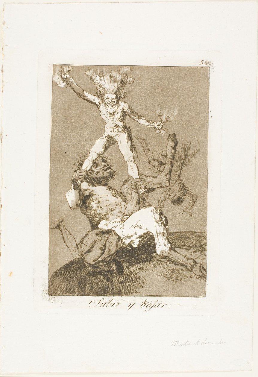 Para subir e cair, placa 56 de Los Caprichos de Francisco Jose de Goya y Lucientes