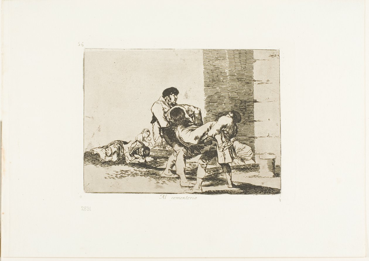 Para o Cemitério, placa 56 de Os Desastres da Guerra de Francisco Jose de Goya y Lucientes