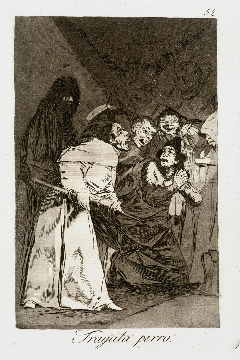 Engole-a, cão (Caprichos 58) de Francisco Jose de Goya y Lucientes