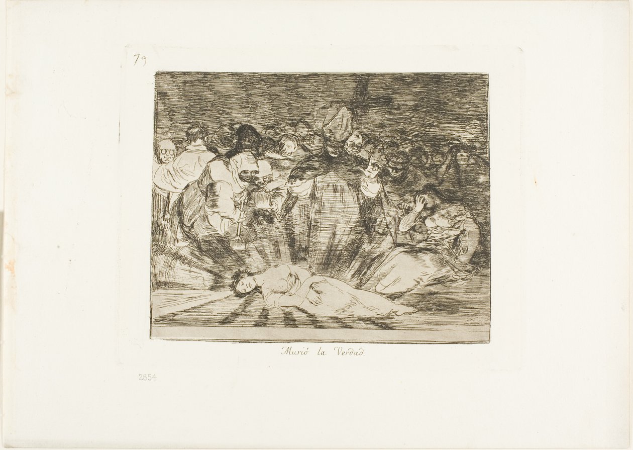A verdade morreu, placa 79 de The Disasters of War de Francisco Jose de Goya y Lucientes