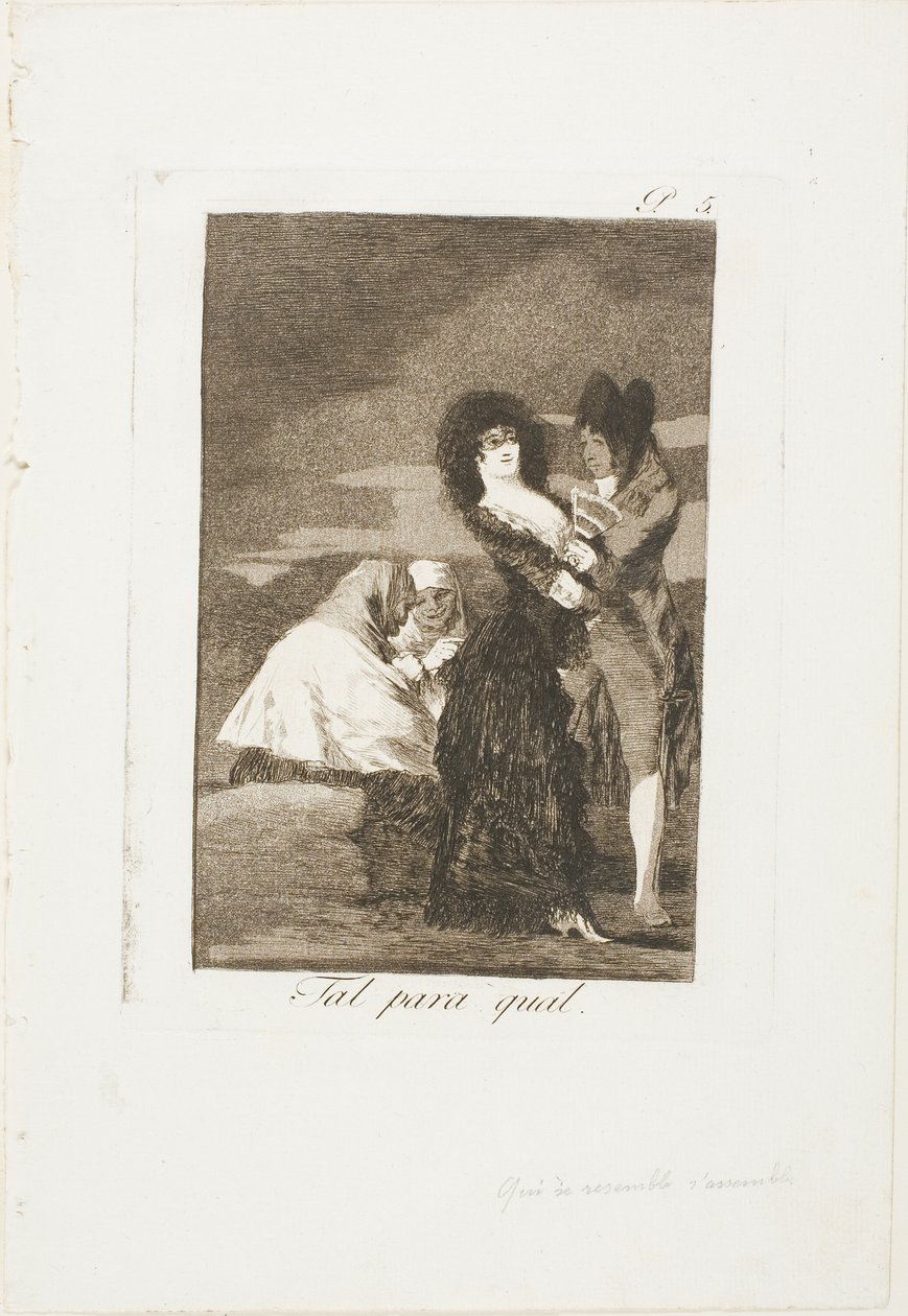 Two of a Kind, prato cinco de Los Caprichos de Francisco Jose de Goya y Lucientes