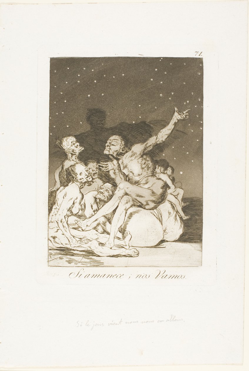 Quando o dia raiar, estaremos de folga, placa 71 de Los Caprichos de Francisco Jose de Goya y Lucientes