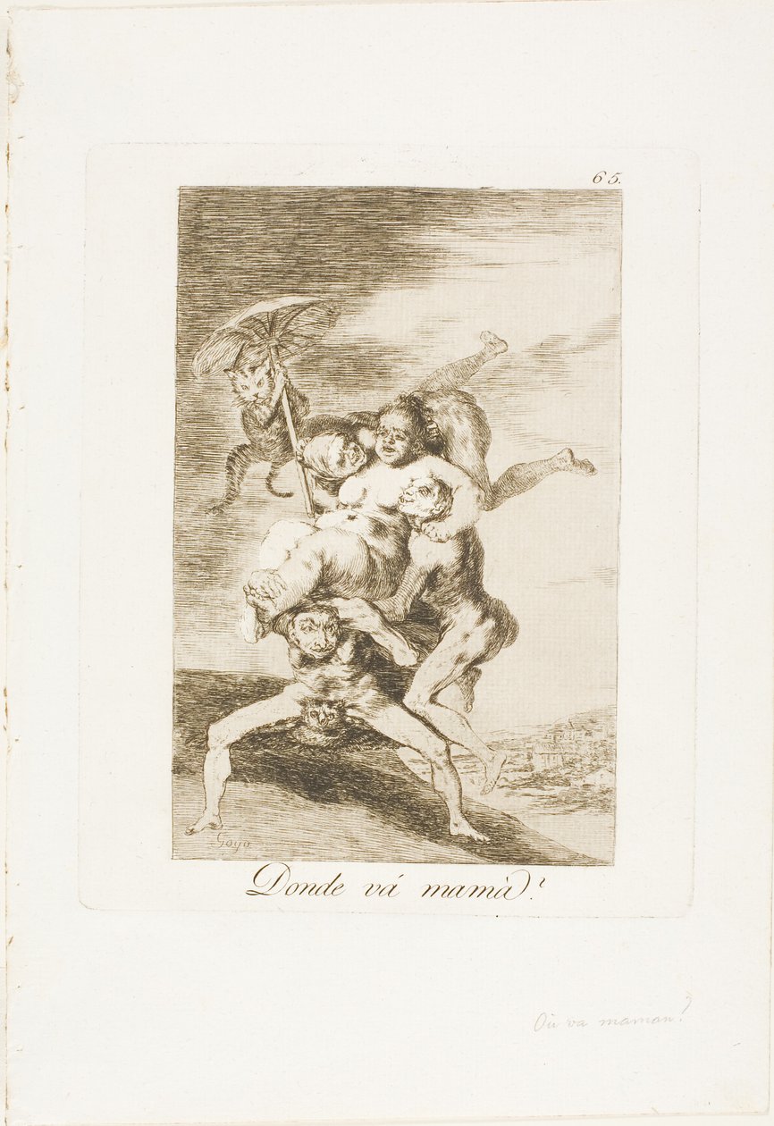 Onde está a mãe indo?, placa 65 de Los Caprichos de Francisco Jose de Goya y Lucientes