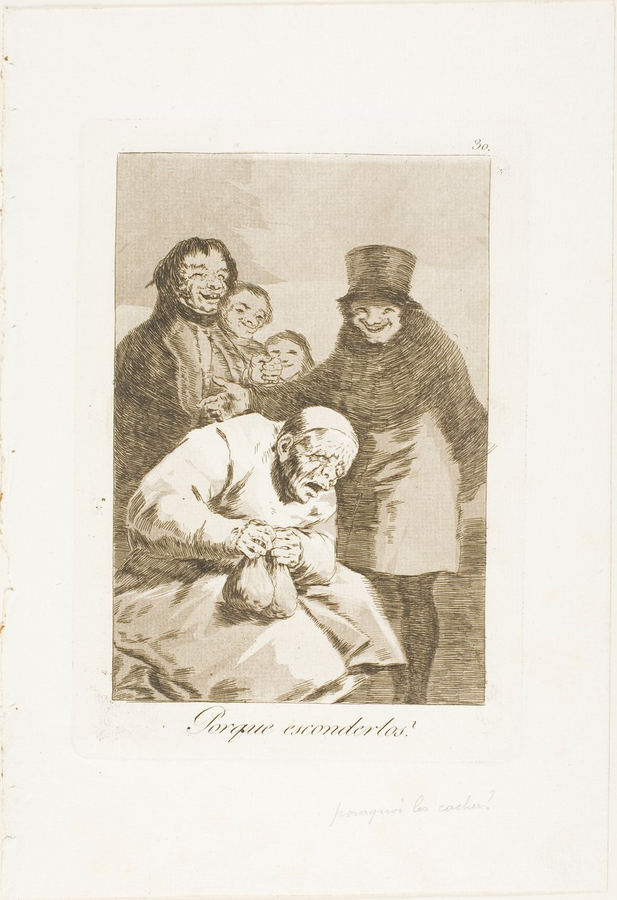 Por que escondê-los?, placa 30 de Los Caprichos de Francisco Jose de Goya y Lucientes