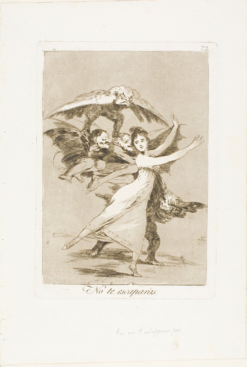 Você não vai escapar, placa 72 de Los Caprichos de Francisco Jose de Goya y Lucientes