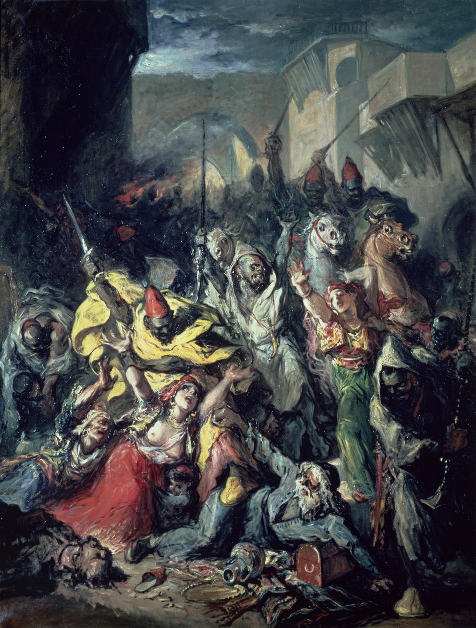 Moors Fighting (óleo sobre tela) de Francisco Lameyer