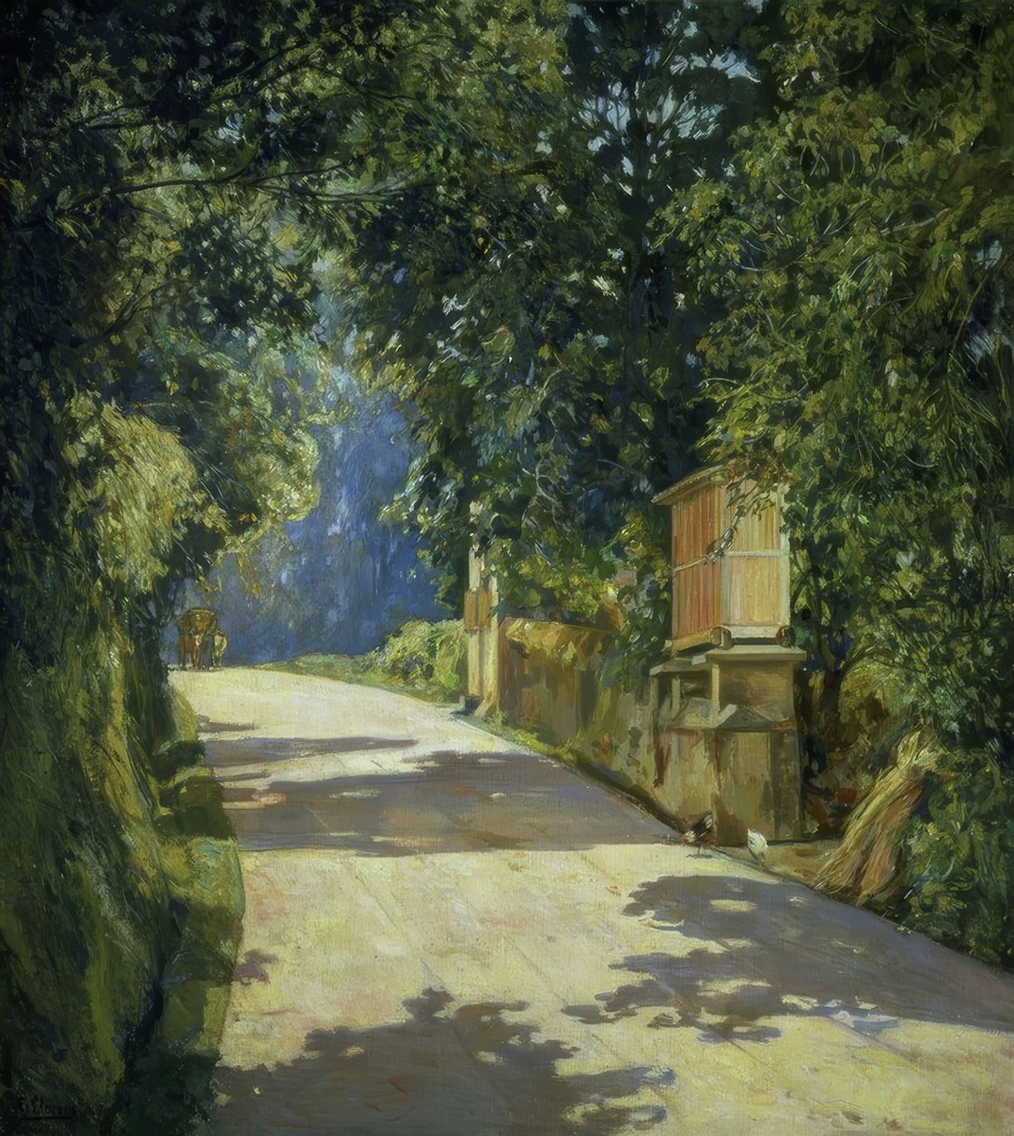 O HORREO E O CARRINHO - 1944 - 100X90 CM de Francisco Llorens Diaz
