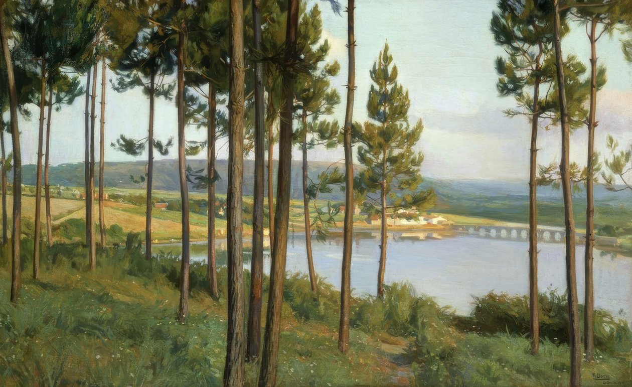 La Ria del Burgo - Óleo - Tela de Francisco Llorens Diaz