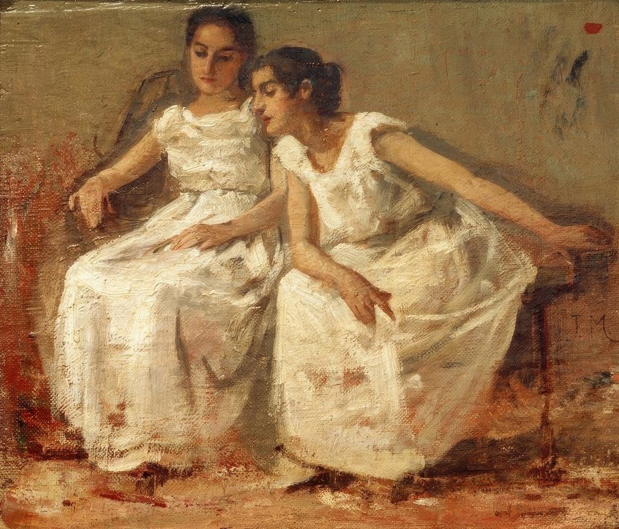 Duas meninas sentadas de Francisco Miralles y Gallup