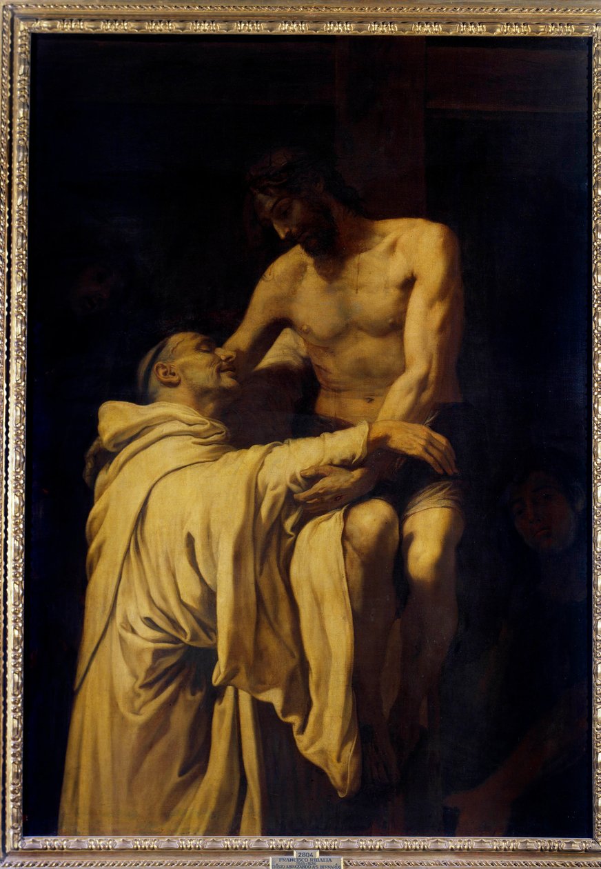 Cristo tomando São Bernardo de Clairvaux (São Bernardo de Chiaravalle) (1090-1153) nos braços Pintura de Francisco Ribalta (1565-1628) 1621 Sol. 1,58x1,13 m Madrid, Musee du Prado de Francisco Ribalta
