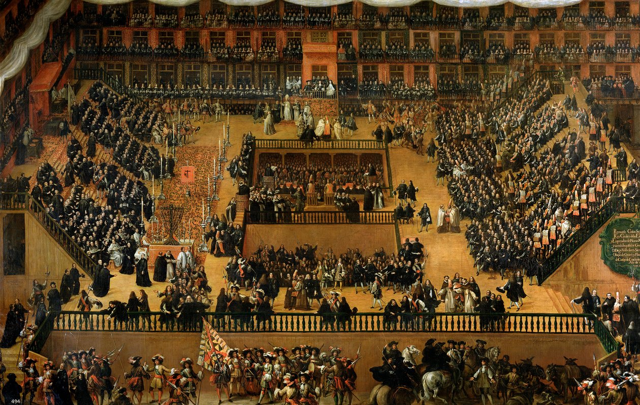 Carro da Fé na Plaza Mayor, Madri, 1683 de Francisco Rizi