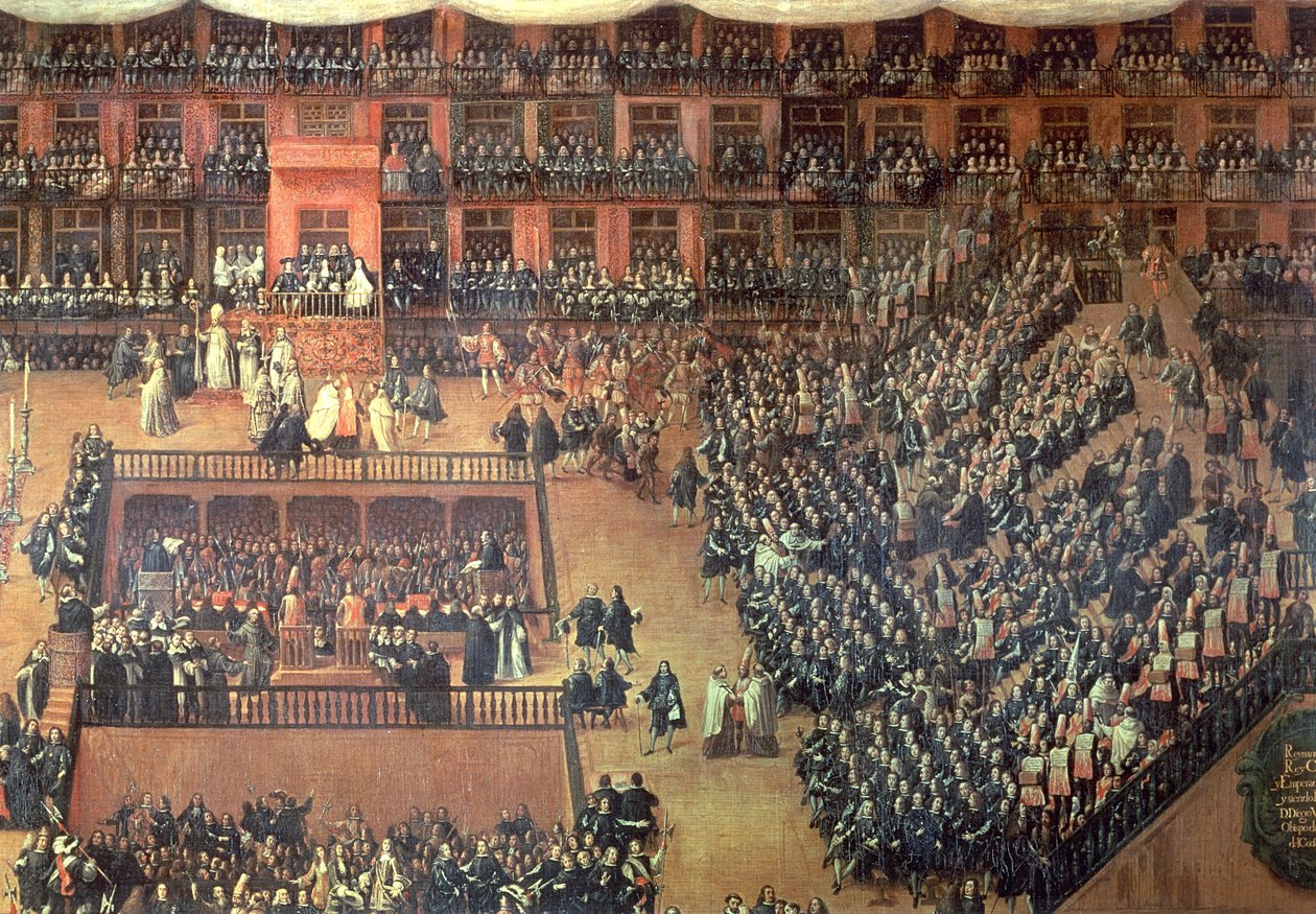 Auto de Fe na Plaza Mayor, Madrid, 30 de Junho de 1680 (detalhe) de Francisco Rizi