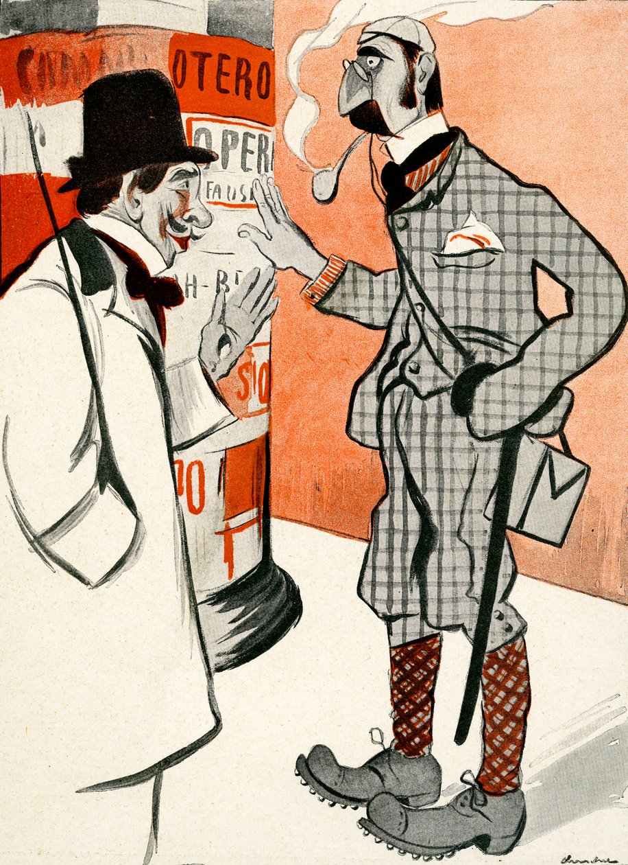 Um francês diz a um inglês como se vestir para a Ópera, em 1903. de Francisco Sancha y Lengo
