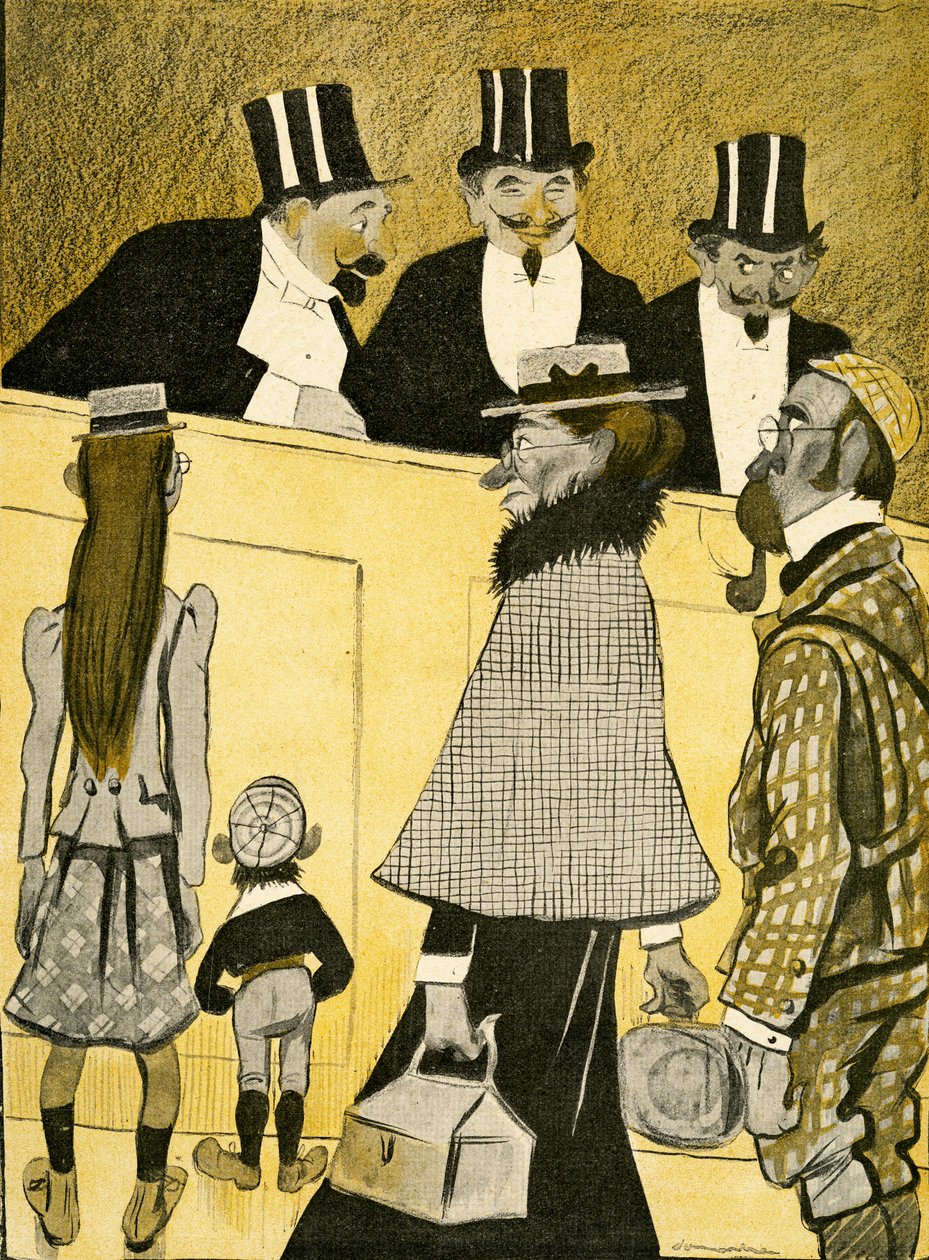 Uma família inglesa perdida pede indicações na Ópera, 1903 de Francisco Sancha y Lengo