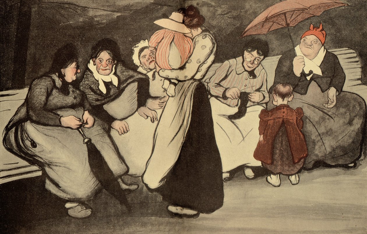 Um domingo ensolarado ao ar livre, caricatura de LAssiette au Beurre, 23 de agosto de 1902 de Francisco Sancha y Lengo