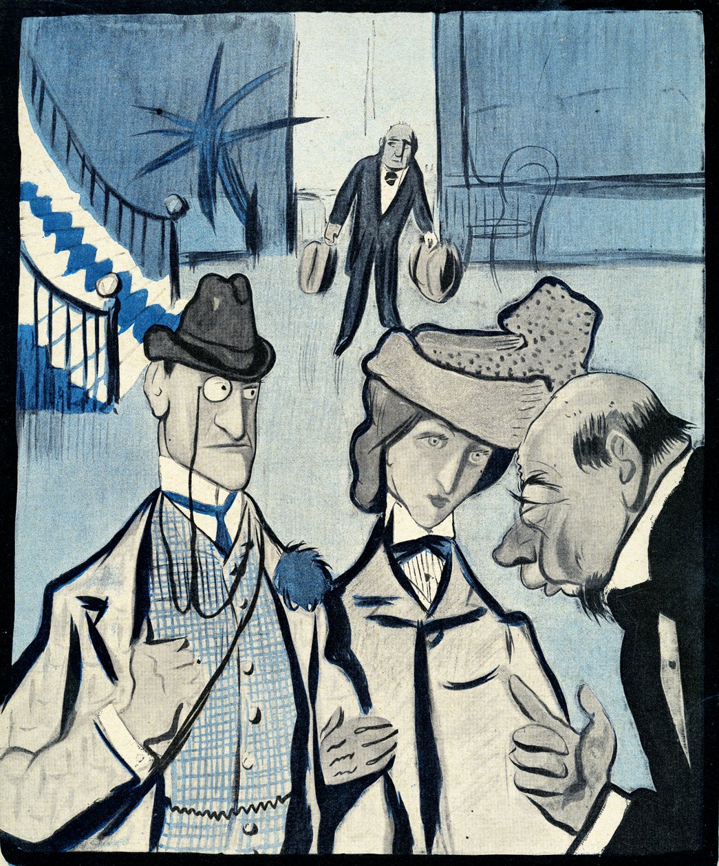 Um casal inglês checando um hotel francês, 1903 de Francisco Sancha y Lengo