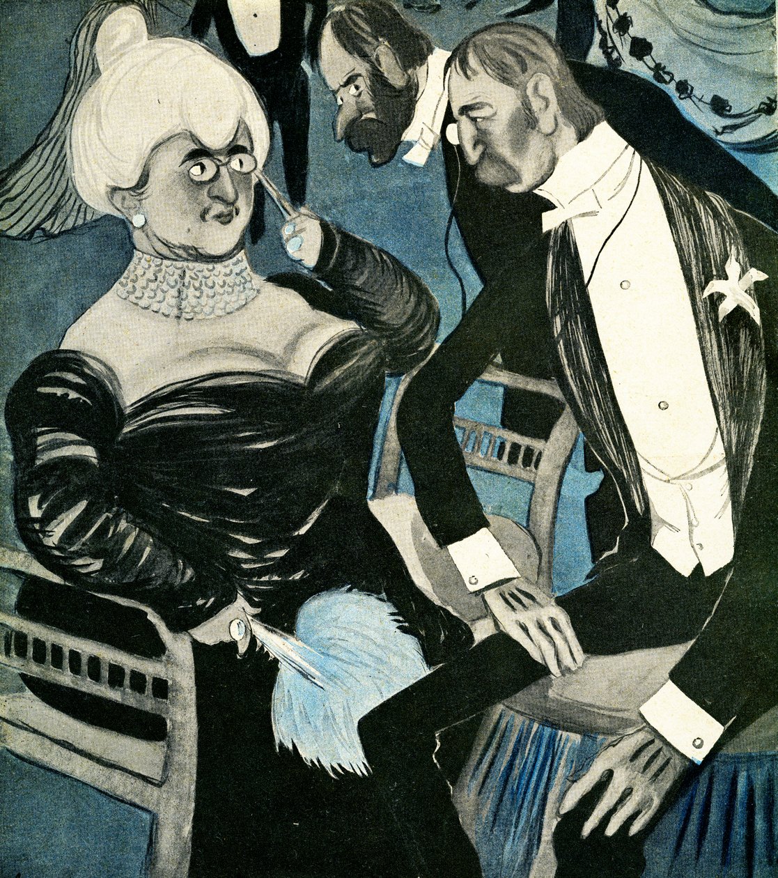 Um homem inglês que pede a uma mulher francesa para dançar, 1905. de Francisco Sancha y Lengo