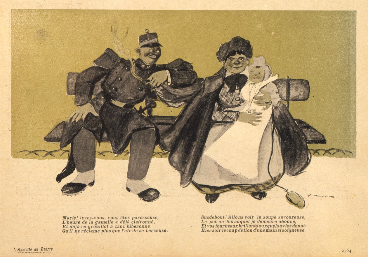 Mary! Levante-se, você é preguiçoso, desenho animado de The Butter Plate, 4 de junho de 1904 de Francisco Sancha y Lengo