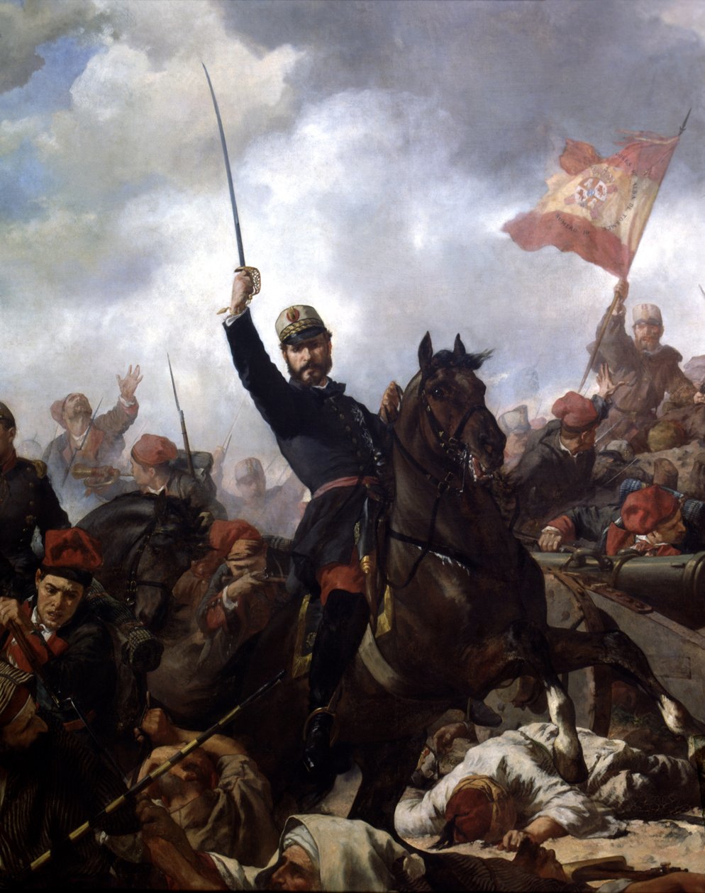 General John Prim e Prats (1814-70) na Batalha de Tetouan em de Francisco Sans y Cabot