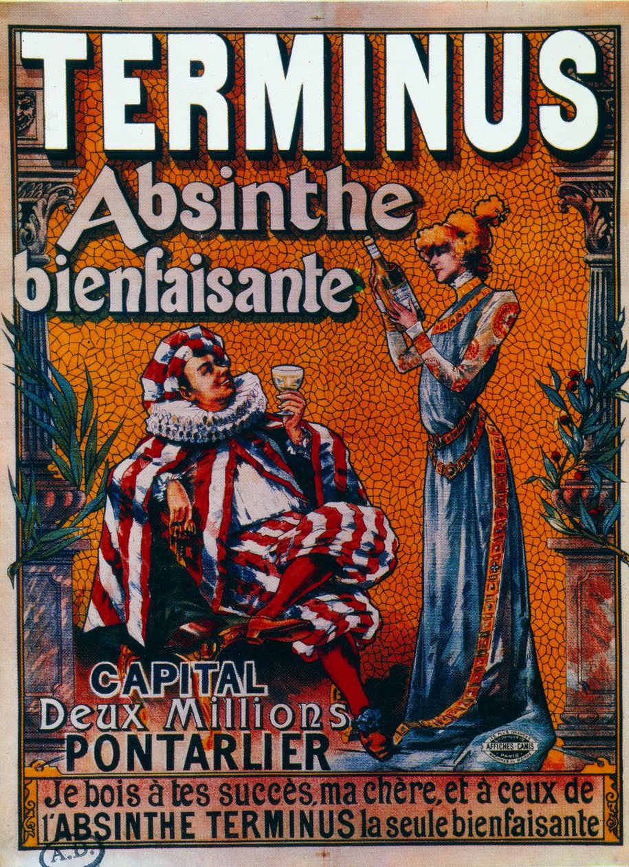 Publicidade para Terminus "absinthe bienfaisante" de Pontarlier (cartaz) de Francisco Tamagno