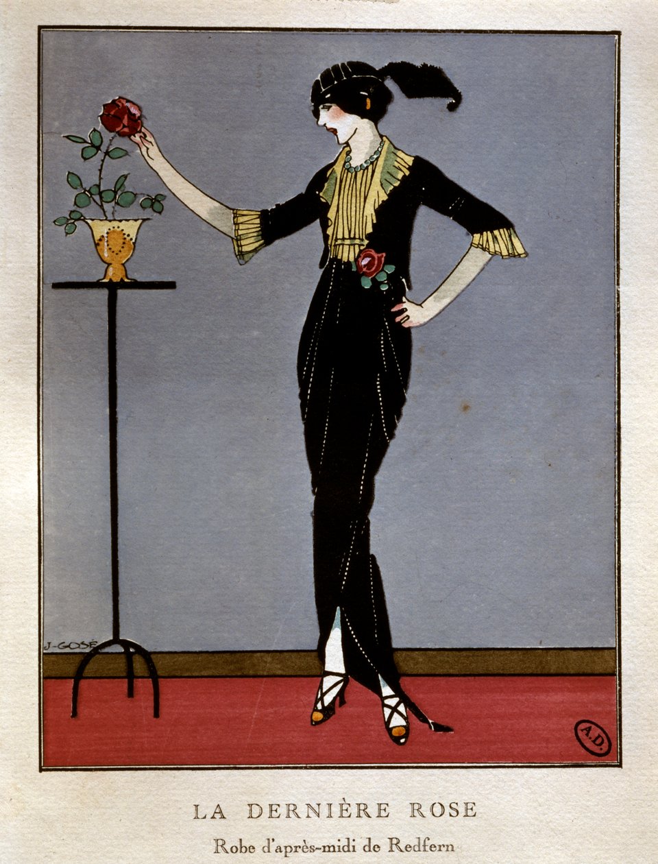 Vestido de tarde Redfern, em "La Gazette du Bon Ton", Paris de Francisco Xavier Gose
