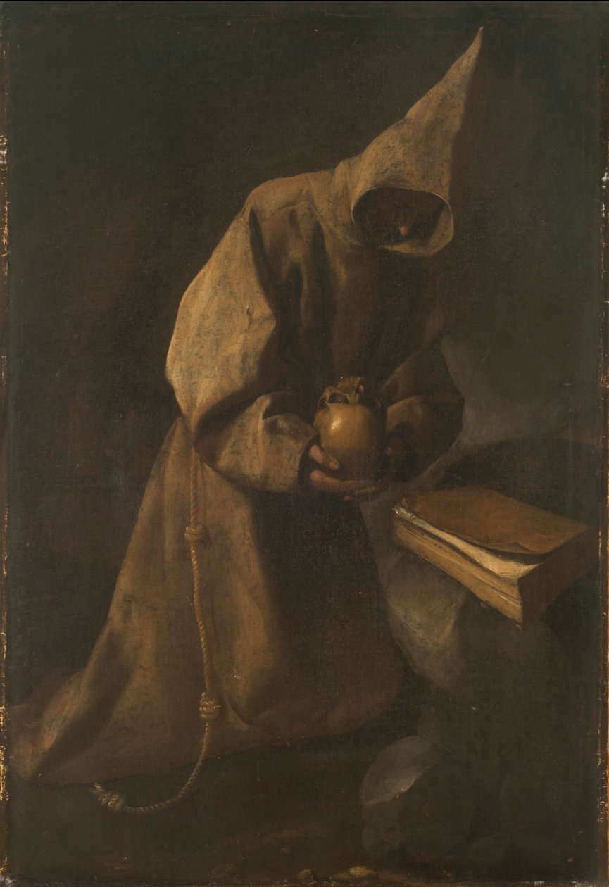 São Francisco em Meditação, 1632. de Francisco de Zurbaran
