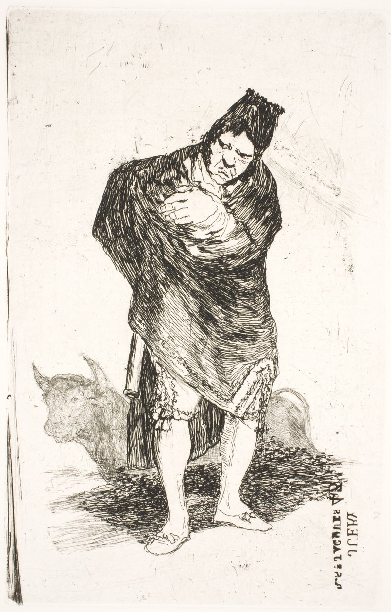 contrabandista andaluz, com touro de Francisco de Goya