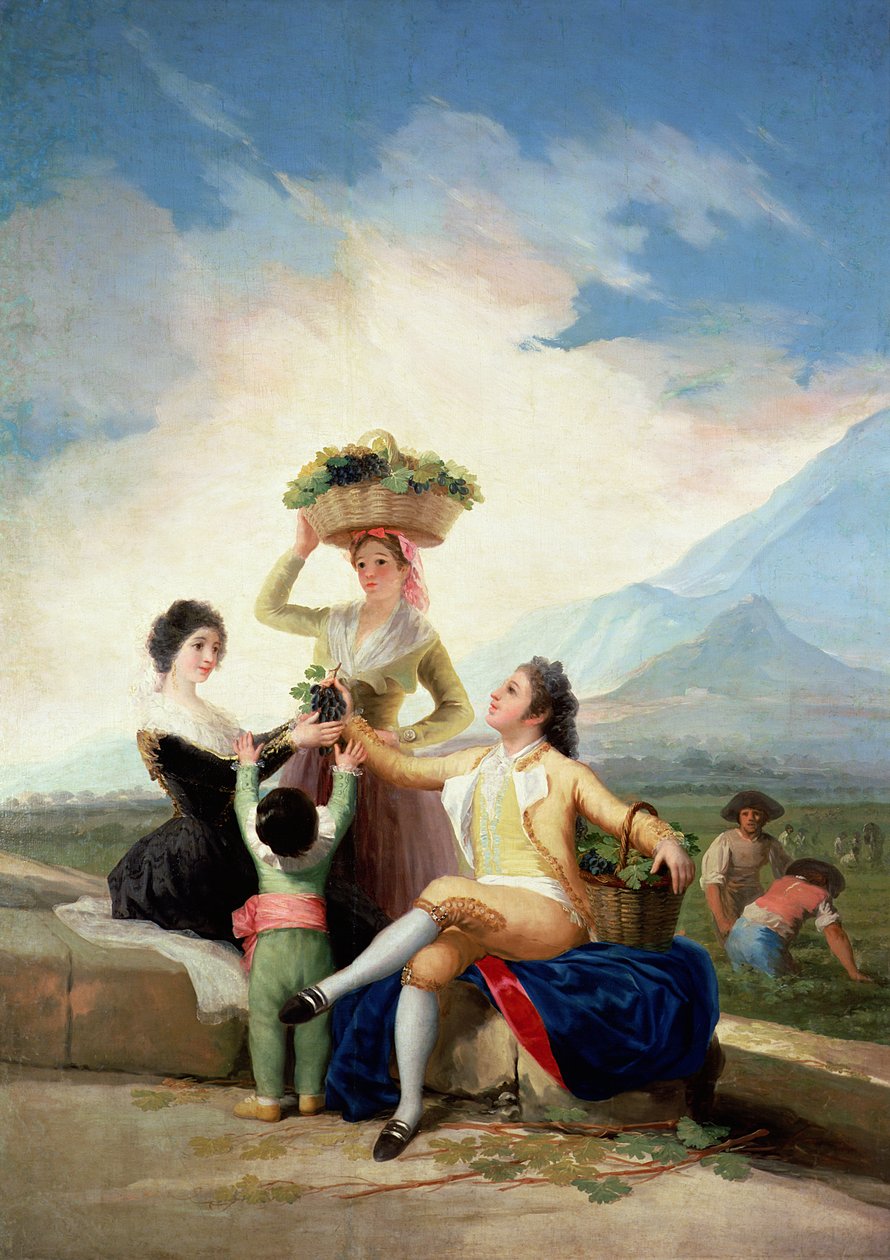 Outono, ou a colheita da uva, 1786-87 de Francisco de Goya