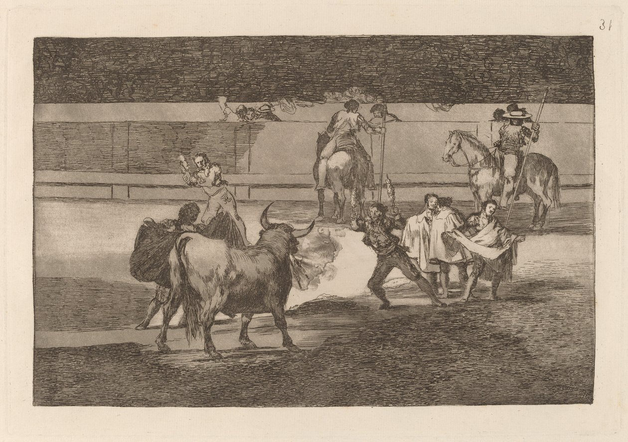 Banderillas de fuego (Banderillas com fogos de artifício) de Francisco de Goya