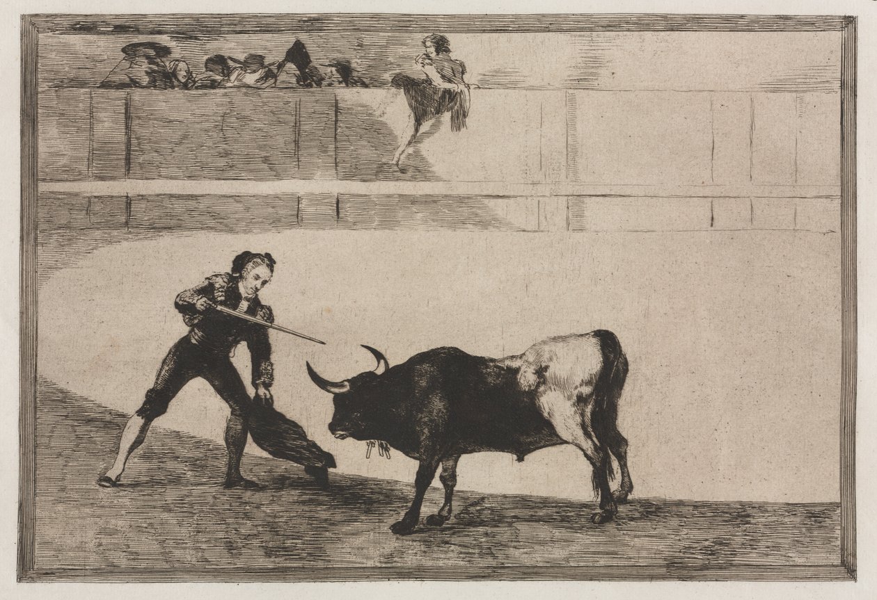 Touradas: Pedro Romeo matando o touro parado de Francisco de Goya