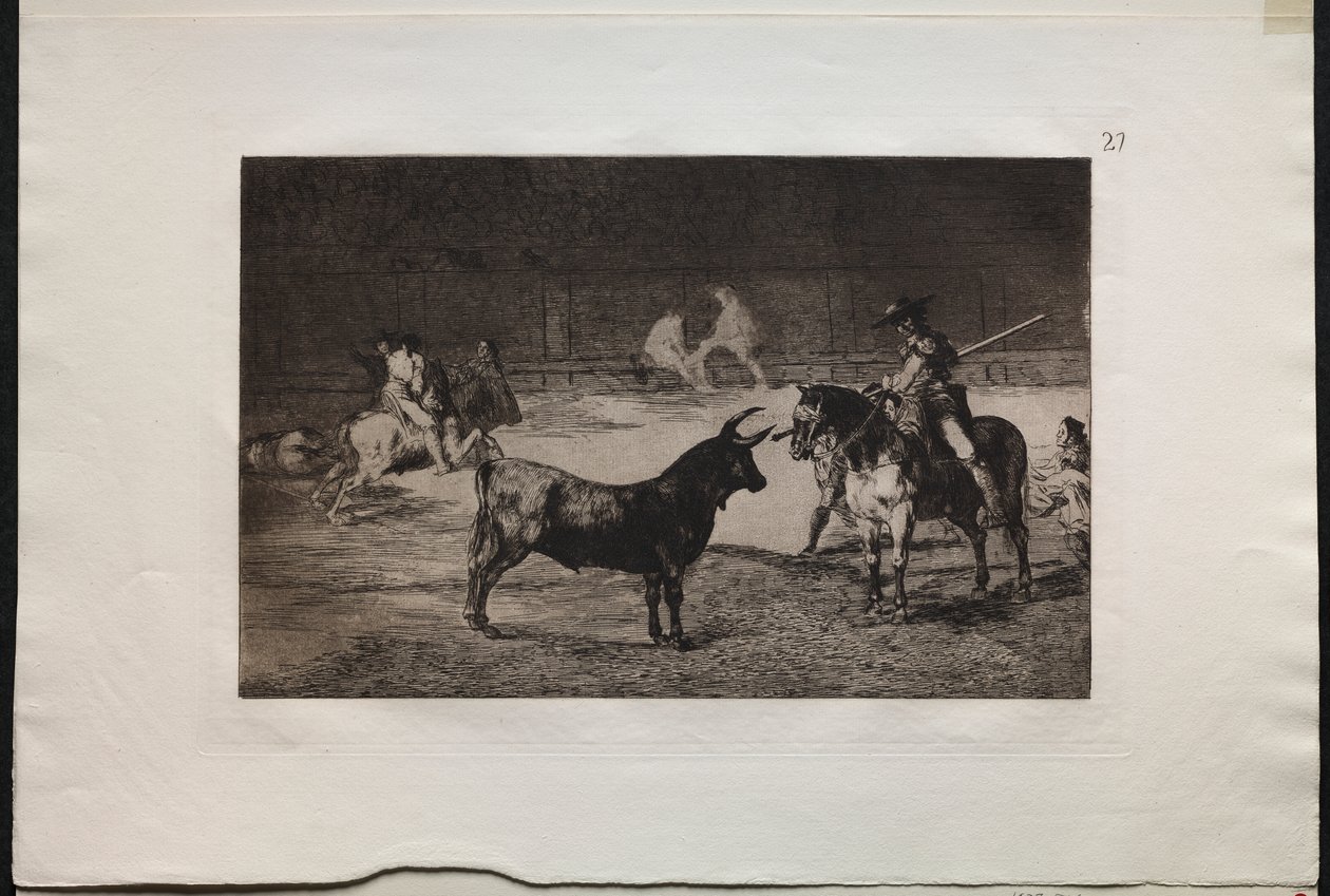 Touradas: O Celebrado Picador, Fernando del Toro, desenha a Fera Feroz com seu Pique de Francisco de Goya