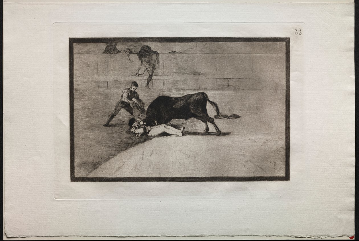 Touradas: a morte azarada de Pepe Illo, no ringue de Madri, 1876. de Francisco de Goya