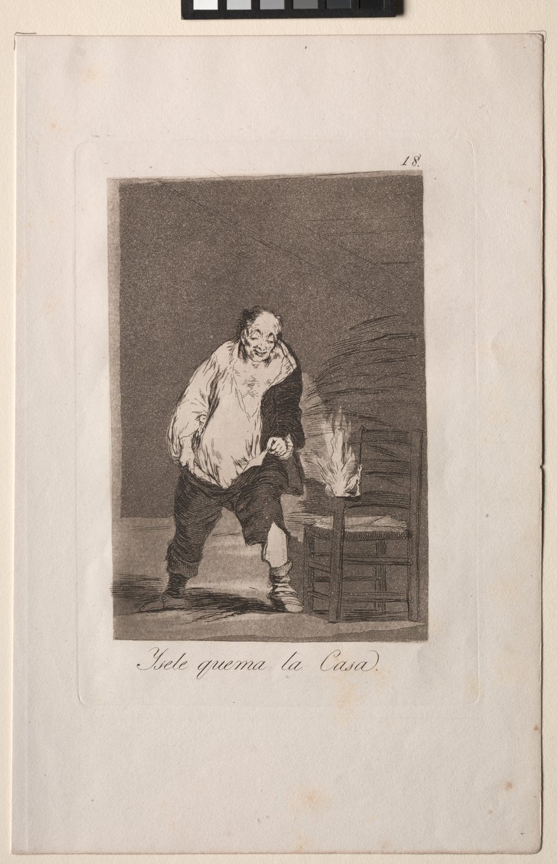 Caprichos: E a casa dele está pegando fogo. de Francisco de Goya