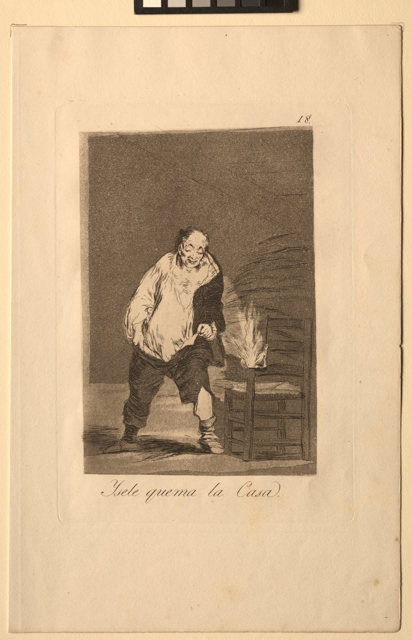 Caprichos: E sua casa está pegando fogo .. de Francisco de Goya