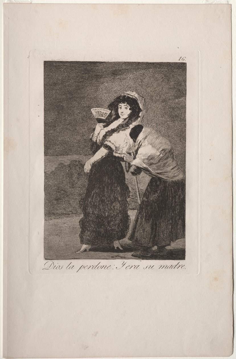 Caprichos: Pelo amor de Deus: e era sua mãe. de Francisco de Goya