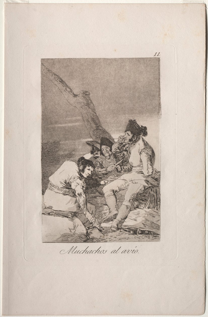 Caprichos: Rapazes se preparando .. de Francisco de Goya