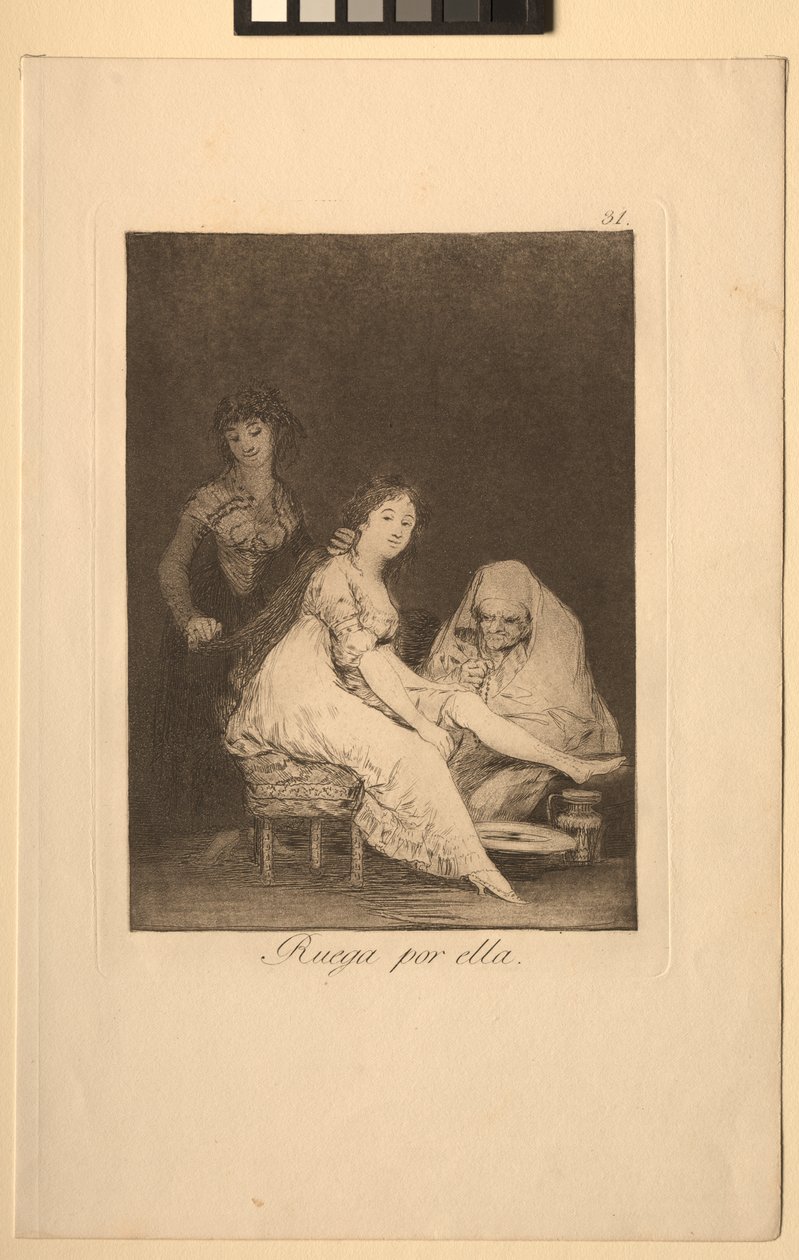 Caprichos: Ela ora por ela. de Francisco de Goya