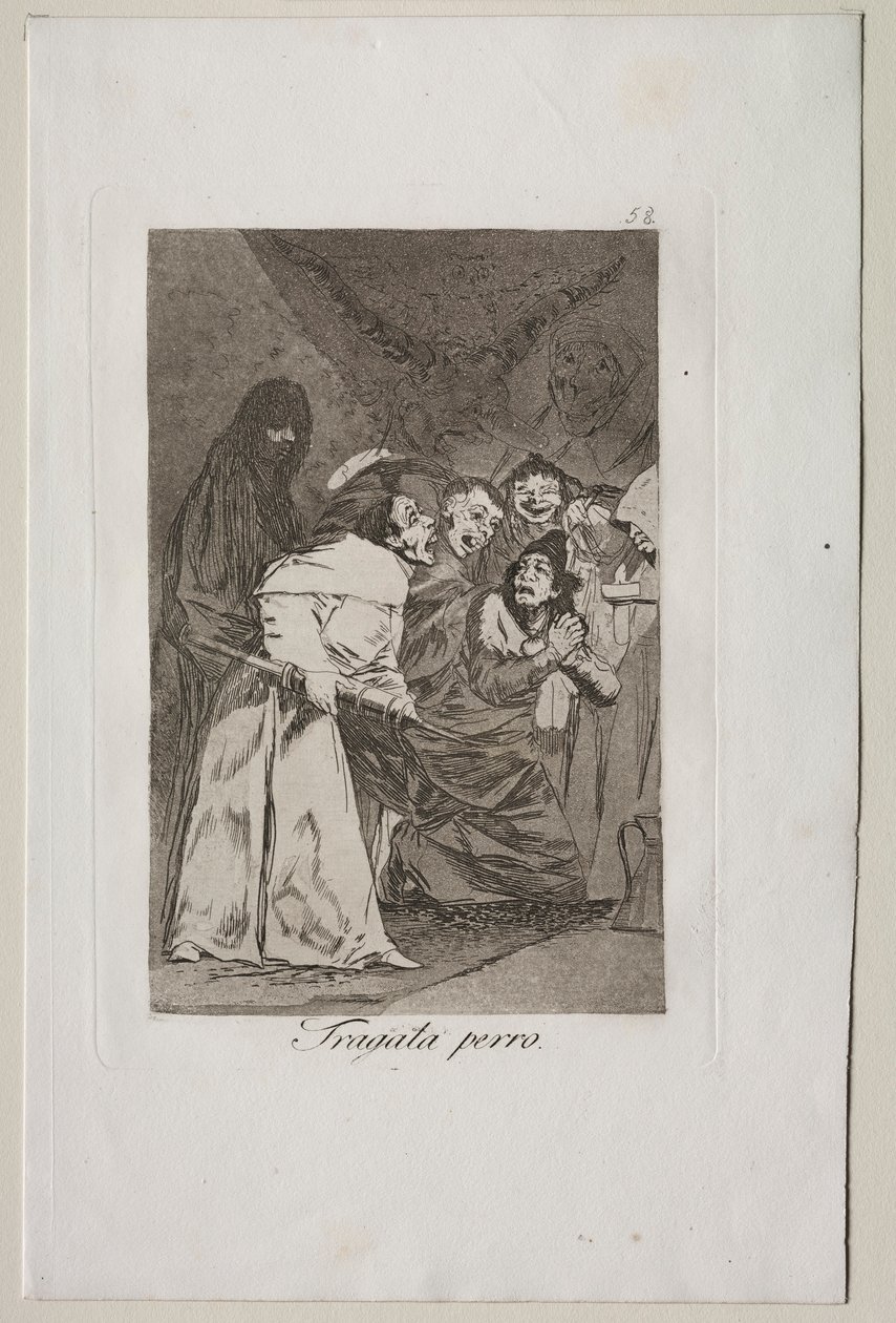 Caprichos: Engula, cachorro! de Francisco de Goya