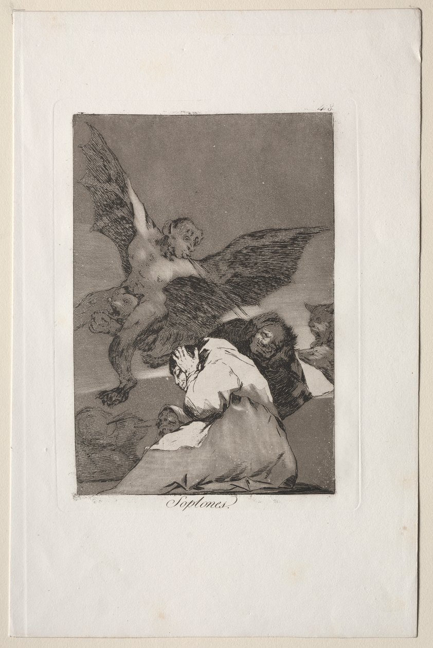 Caprichos: Contos-portadores-rajadas de vento de Francisco de Goya