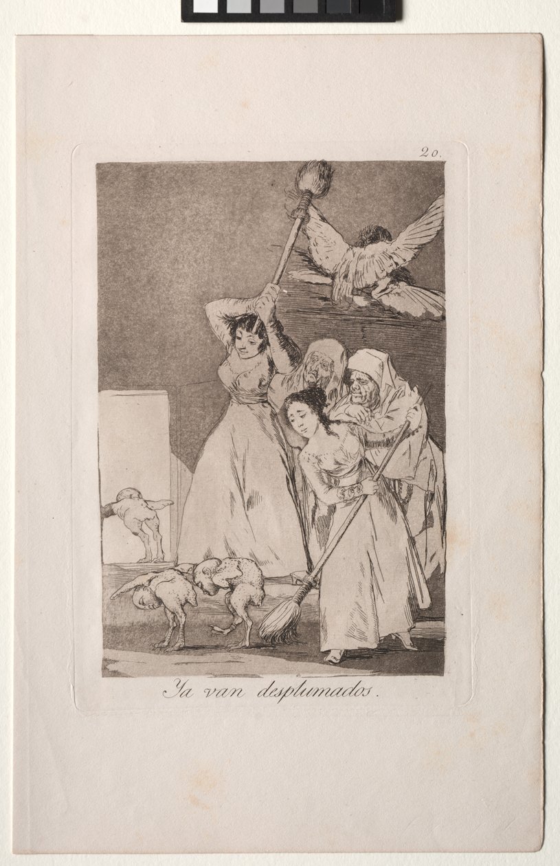 Caprichos: Lá vão eles depenados (ou seja, tosquiados) de Francisco de Goya