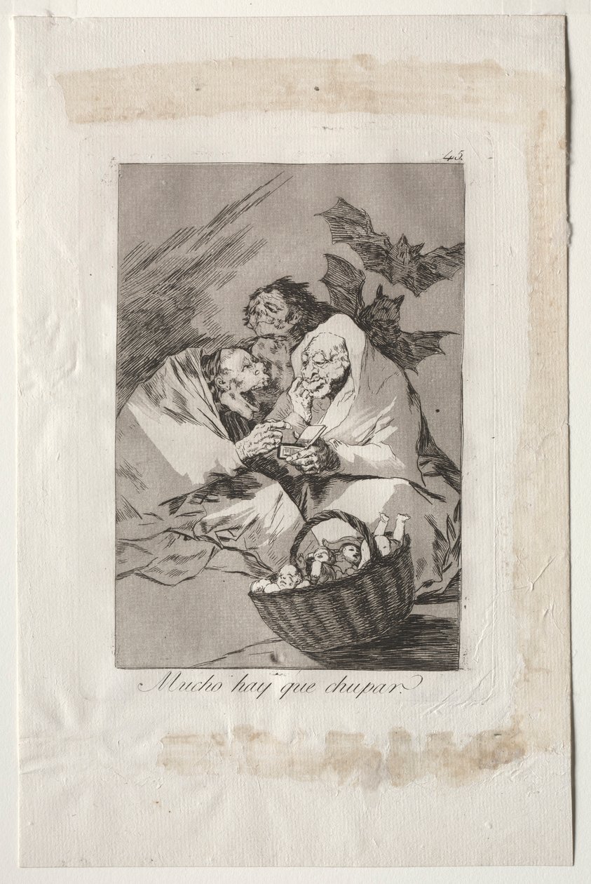 Caprichos: Há muita coisa para sugar, 1799. de Francisco de Goya